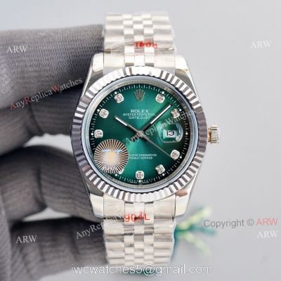 Rolex Datejust 41mm Green Dial With Diamond Markers Jubilee Watch Swiss Replica watches