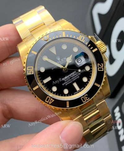 2021 New! VS Factory Swiss 3235 Rolex Submariner Date 41mm Watch Yellow Gold Black Dial 72 Power Reserve watches