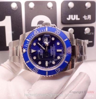 EW Swiss 3255 Rolex Smurf Submarimer Replica Watch Blue Ceramic Bezel watches