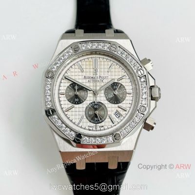 Clone Audemars Piguet Royal Oak Chronograph Watch SS Diamond Bezel watches