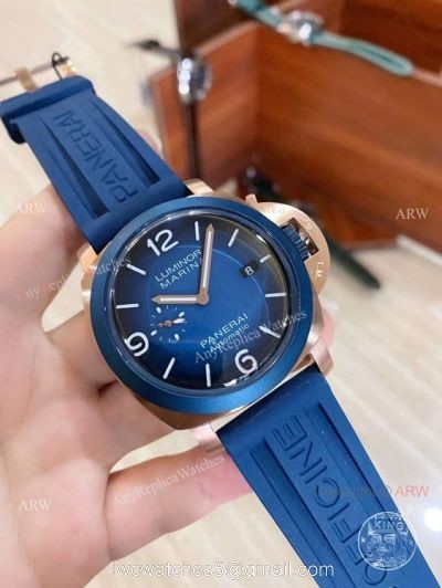 New Panerai 2021 Watches -Replica Panerai Luminor Marina 44mm Blue Dial Rubber Strap watches