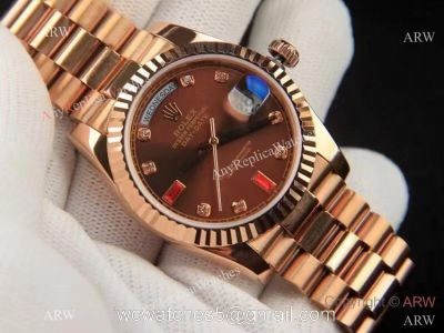 Best Replica Rolex Day-date 36 Chocolate Rose Gold Watch watches