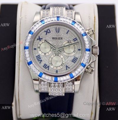R7 Factory Swiss Copy Rolex Daytona Paved Diamond Dial Watch 40mm watches