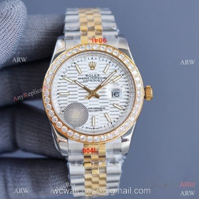 Swiss Quality Copy Rolex Datejust 41mm Watch Two Tone Jubilee Diamond Bezel Motif Dial Citizen 8215 watches