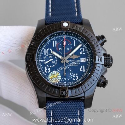 JH Factory Copy Breitling Avenger Chronograph 7750 Watch Black Case Nato Strap watches