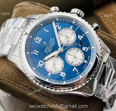 2021 New! Swiss Replica Breitling Navitimer 08 Chronograph Watch Blue Dial Stainless Steel watches