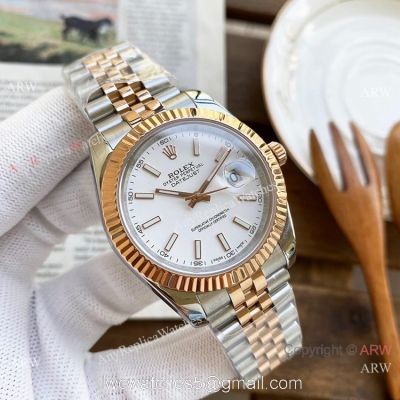 Best Replica Rolex DateJust Men Watches Two Tone Rose Gold White Face 40mm watches