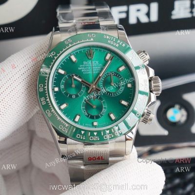 Swiss Grade 1 Copy Rolex Cosmograph Daytona ETA7750 Chronograph Watch Green Ceramic Bezel watches