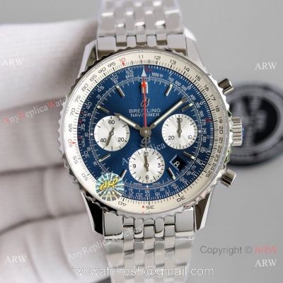 JH Factory Swiss Breitling Navitimer 01 Blue White Dial Watch 7750 Movement watches