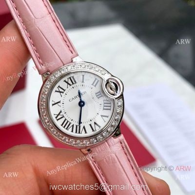 Swiss Copy Cartier Ballon Bleu 30mm Diamond Bezel Watch Swiss Quartz Movement watches