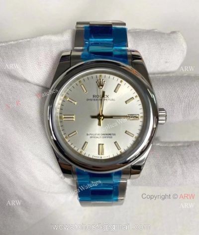 2021 Newest! Clone Rolex Oyster Perpetual Watch 41MM Silver Dial Oyster Band watches