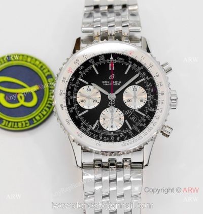 GF V2 Swiss Replica Breitling Navitimer B01 Chronograph Watches Black Dial New Style Band watches