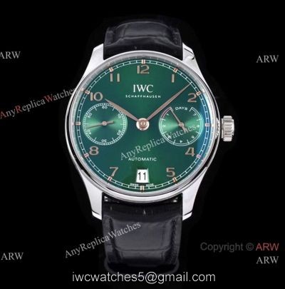Super Clone IWC Schaffhausen Portugieser 7 Days IW500708 ZF Green Dial Swiss 52010 watches