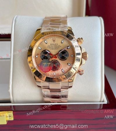 Best Replica Rolex Daytona 43mm Rose Gold and Black Subdials watches