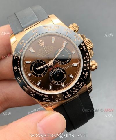 Copy Rolex Daytona Oysterflex Rubber Strap Watch Asian 7750 Movement watches