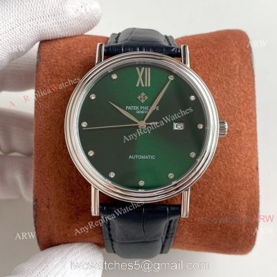 Patek Philippe Calatrava Classic Watch Mens Green Dial Automatic Replica Watch watches