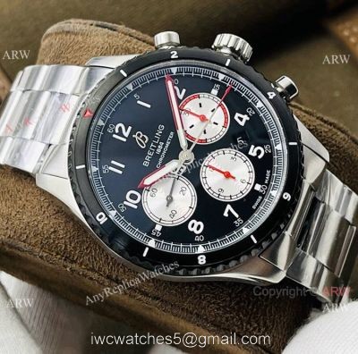 2021 New! Swiss Replica Breitling Navitimer 08 Stainless Steel Black Bezel Watch watches