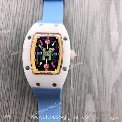 Women Richard Mille BonBon Collection Watches Rm07 Blue Rubber Strap watches