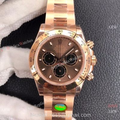 Super Clone Rolex Chocolate Daytona Rose Gold Watch Noob Factory 4130 Movement watches