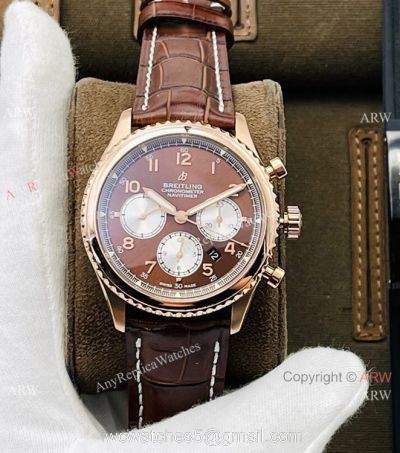 2021 New! Swiss 7750 Breitling Navitimer 08 Chronograph Watch Rose Gold watches