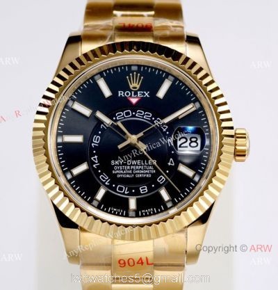 AI Factory Rolex SKY Dweller 42mm Yellow Gold Watch Rolex 1:1 Replica Watch watches