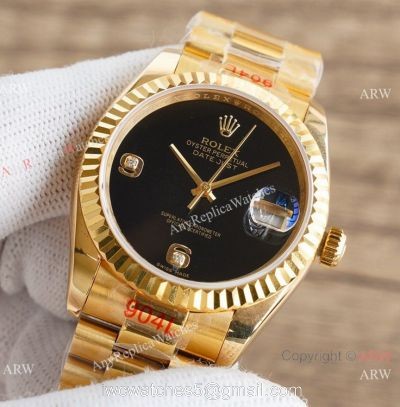 Swiss Copy Rolex Datejust President Yellow Gold Onyx Face Watch 36mm watches