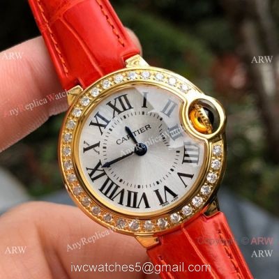 Swiss Copy Cartier Ballon Bleu Lady 30mm Diamond Watch Swiss Quartz Movement watches
