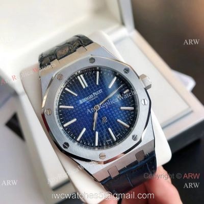 2021 NEW! Clone Audemars Piguet Royal Oak Jumbo Watch Blue Leather Strap watches