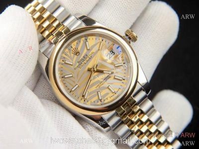 2021 New Rolex Datejust Gold Palm dial Domed bezel Gold Jubilee Watch watches