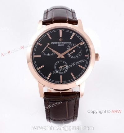 AI Factory Swiss Copy Vacheron Constantin Geneve Traditionnelle Watch Rose Gold Black Dial watches
