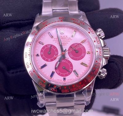 Best Noob Rolex Daytona Pink Dial Stainless Steel Watch 4130 Replica watches