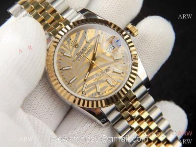 2021 Copy Rolex New Datejust 36 Gold Palm Motif Dial Jubilee Watch watches