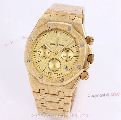 New Audemars Piguet Royal Oak Quartz Copy Watch Best AP Frosted Gold Watch 41mm watches