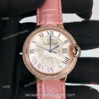 Cartier Ballon Bleu Lady 33mm Rose Gold Silver Dial Watch Swiss Grade 1 watches