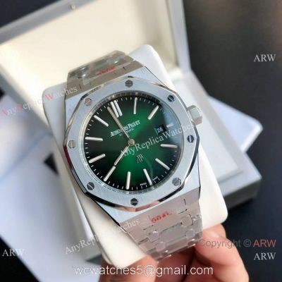 2021 NEW! Clone Audemars Piguet Jumbo Extra-Thin Watch Stainless Steel Green Gradient Dial watches