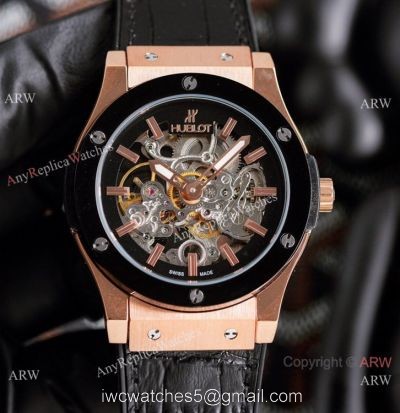 Best Quality Copy Hublot Classic Fusion Skeleton Rose Gold Watches watches