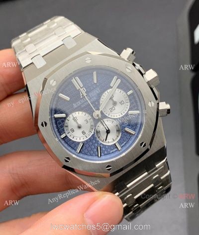 OM Factory Audemars Piguet Royal Oak 7750 Watch Blue Chrono Dial watches
