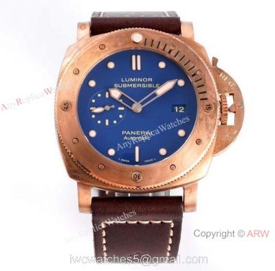 ZF Factory Panerai Luminor Pam00671 Watch Bronze Case Blue Dial watches