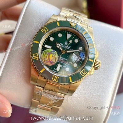 Rolex Submariner 40mm Watch Green Ceramic Bezel Yellow Gold watches