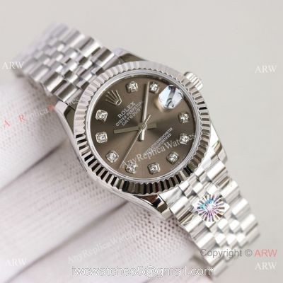 TR Factory 904L Rolex Datejust Jubilee Stainless Steel Gray Diamond Dial Watch 31mm watches