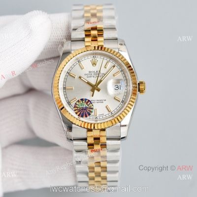 Swiss Grade Copy Rolex Oyster Perpetual Datejust eta2836 Watch 36mm 904L Two Tone Strap watches