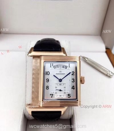 Clone Jaeger LeCoultre Grande Reverso Duo Men Watch Rose Gold with Date watches