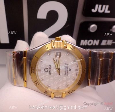 Copy Omega Constellation Two Tone White MOP Dial Watch Men watches