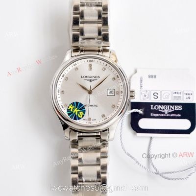 Swiss Grade Longines Master Collection Stainless Steel White Face Automatic Watch Replica For Men watches