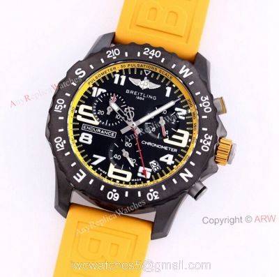 New Breitling Endurance Pro 44mm Review Yellow Rubber Band Quartz Watch Replica watches