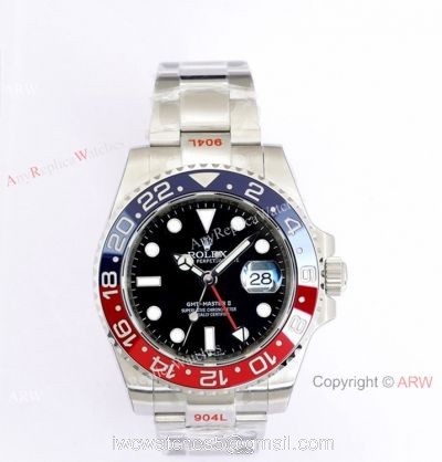 (EW)Swiss 3186 Rolex GMT-Master II Pepsi Watch 116719 Stainless Steel Case watches