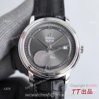 Swiss Quality Omega DeVille Co-Axial SS Rhodium Grey Dial Watch 8215 Movement watches