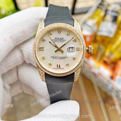 Replica Citizen 8215 ROLEX Datejust White Gold Diamond bezel Ladies Watch watches