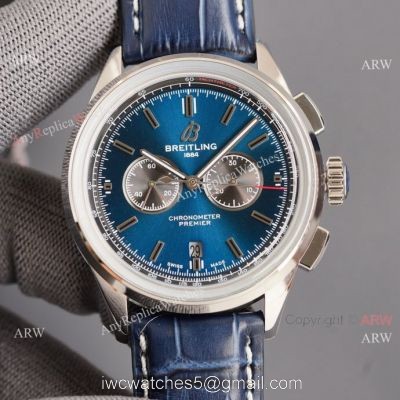 Fake Breitling Premier B01 Blue 42MM Blue Leather Strap Watch watches