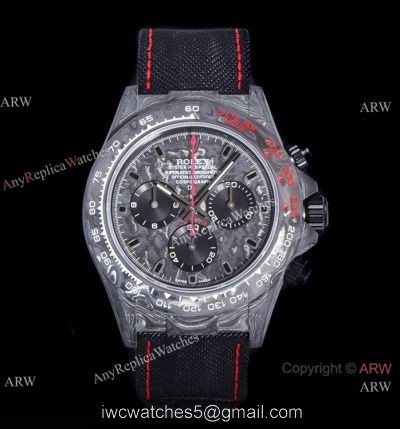 NEW! Super Clone Rolex DIW Daytona NTPT Carbon Red watch TW Factory 7750 Movement watches